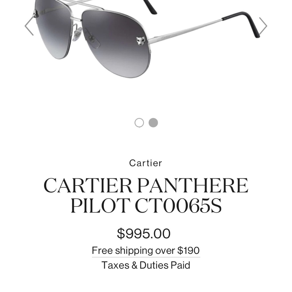 Authentic Cartier Pilot s mirrored lense sunglasses